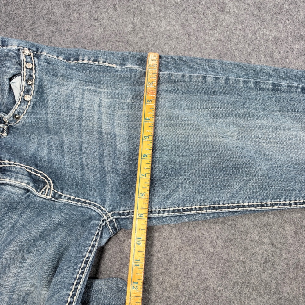 LA Idol USA Womens Bootcut Jeans Size 11 Medium Wash Rhinestone Embellished Y2K - Picture 13 of 14